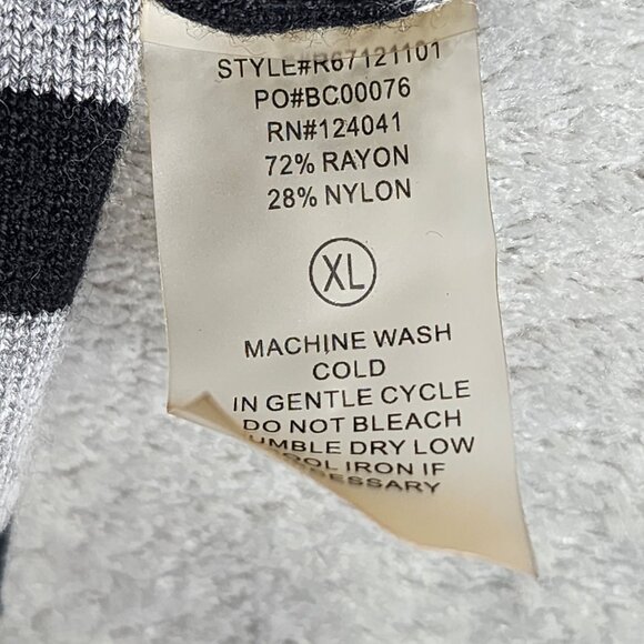 Womens Gray Tan Black Striped Open Front Long Cardigan By RED Long Sleeve XL - Picture 7 of 11